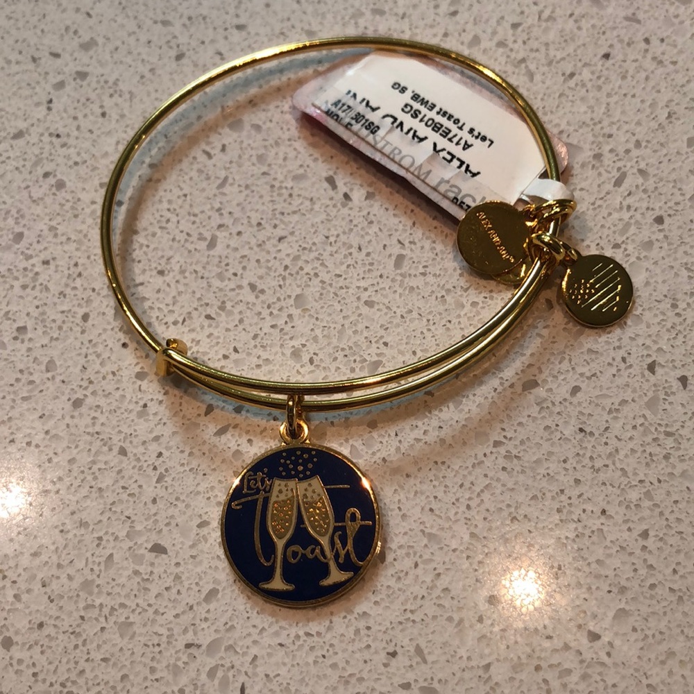 Gold Alex and Ani “let’s toast” Bracelet